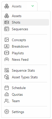 Drop down menu map